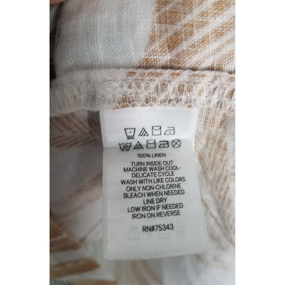 Tahari Women's Sz. S 100% Linen Tropical Palm Flutter Sleeve Dress NWT - Picture 5 of 7
